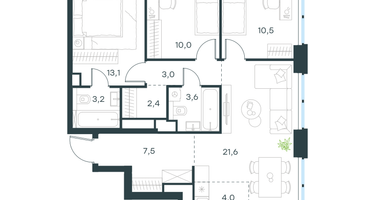 4-к. квартира, 78 м²