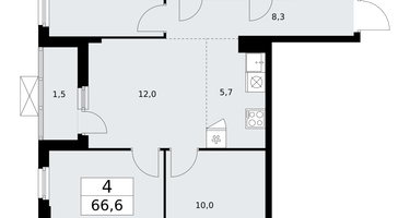 4-к. квартира, 66&nbsp;м²