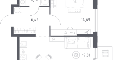 Студия, 45&nbsp;м²
