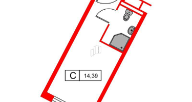 Студия, 14&nbsp;м²