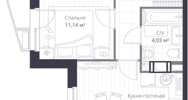 Студия, 35 м²