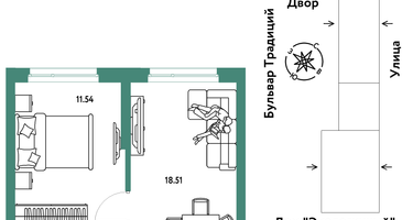 2-к. квартира, 37&nbsp;м²