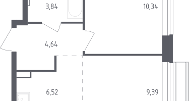 Студия, 34&nbsp;м²
