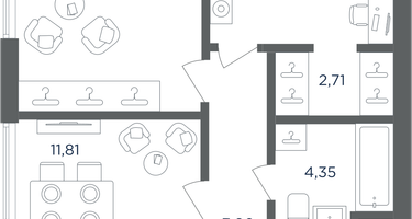 2-к. квартира, 52&nbsp;м²