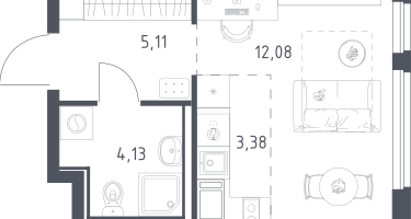 Студия, 24&nbsp;м²