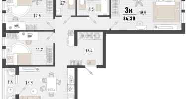 3-к. квартира, 82&nbsp;м²