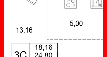 Студия, 24 м²