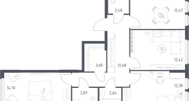 3-к. квартира, 78&nbsp;м²
