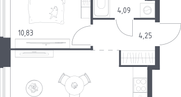 1-к. квартира, 36&nbsp;м²