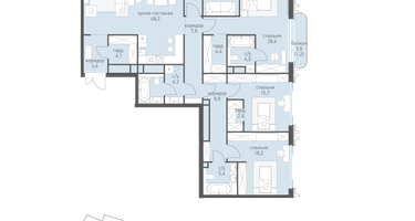 4-к. квартира, 181 м²