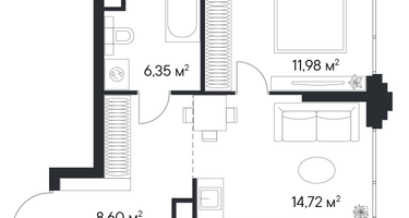 1-к. квартира, 41 м²