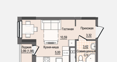 Студия, 23&nbsp;м²