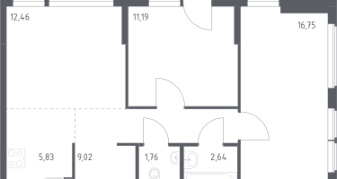 Студия, 60&nbsp;м²