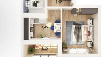 1-к. квартира, 32,7 м²