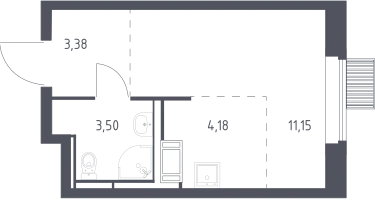Студия, 22&nbsp;м²