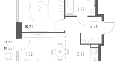 Студия, 34&nbsp;м²