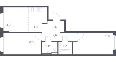 Студия, 59&nbsp;м²