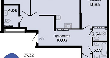 3-к. квартира, 95 м²