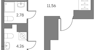 2-к. квартира, 54 м²