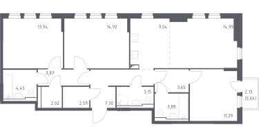 Студия, 94&nbsp;м²