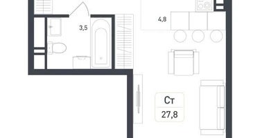 Студия, 27&nbsp;м²