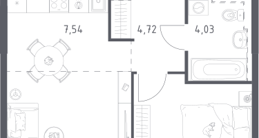 Студия, 37&nbsp;м²