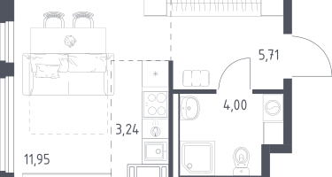 Студия, 24&nbsp;м²