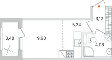 Студия, 24 м²