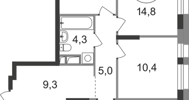 3-к. квартира, 77&nbsp;м²