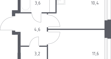 1-к. квартира, 32&nbsp;м²