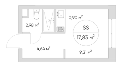 Студия, 17&nbsp;м²