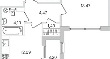 1-к. квартира, 37&nbsp;м²