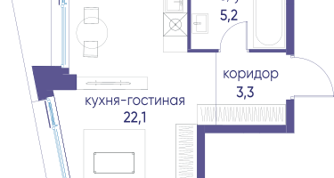 Студия, 30&nbsp;м²