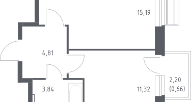 1-к. квартира, 35&nbsp;м²