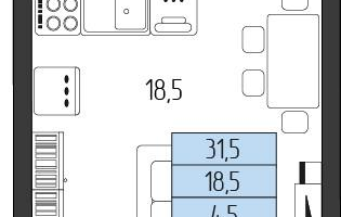 Студия, 28&nbsp;м²