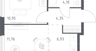 Студия, 38&nbsp;м²