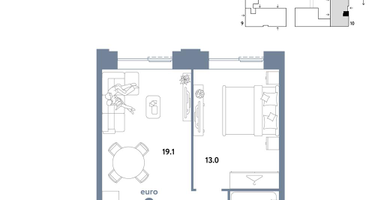 2-к. квартира, 38&nbsp;м²