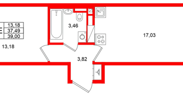 1-к. квартира, 37&nbsp;м²