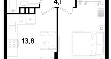 1-к. квартира, 39&nbsp;м²