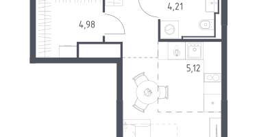 1-к. квартира, 29&nbsp;м²
