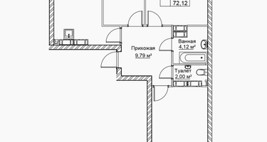 3-к. квартира, 72&nbsp;м²