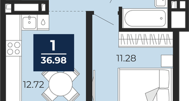 1-к. квартира, 34&nbsp;м²