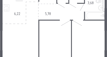 Студия, 56&nbsp;м²