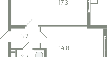 1-к. квартира, 38&nbsp;м²