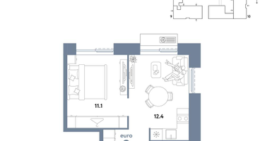 2-к. квартира, 33 м²