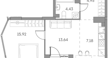 Студия, 47 м²