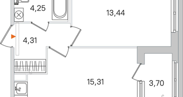 1-к. квартира, 39&nbsp;м²