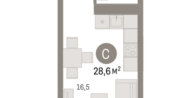 Студия, 28&nbsp;м²