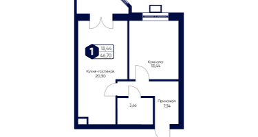 1-к. квартира, 46&nbsp;м²