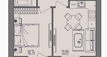 1-к. квартира, 33&nbsp;м²